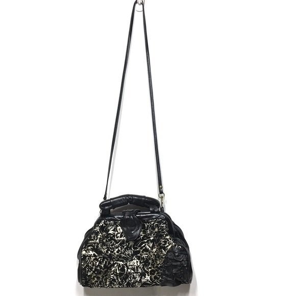 Lopez Camacho Gold Floral Design Leather Bag - Picture 3 of 15